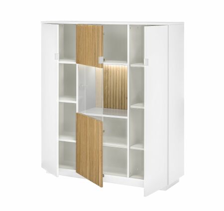 Nbytek do obvacho pokoje a jdelny  FELINO wg_ highboard 40 20 48-1_ rozmry /v/h_ 136/152/45 cm_ voliteln LED osvtlen v psluenstv_ oteven_ obr. 4