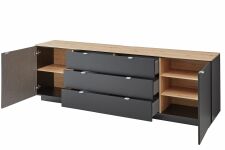 Nbytek do obvacho pokoje BASIC_ TV- sideboard 10 J3 99 22_ rozmry /v/h_ 240/77/44 cm_ oteven_ foto s dekoracemi_ obr. 7