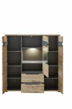 Nbytek do obvacho pokoje BERGAMO_ Highboard 10 M6 HH 22_ rozmry /v/h_ 125/128/38 cm_ oteven_ s LED osvtlenm_ obr. 13