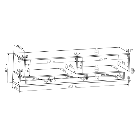 Obvac stna DALTON_skica hornho dlu s rozmry a vnitnm uspodnm_obr. 7